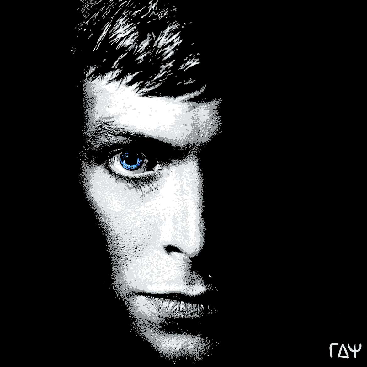Digital Art David Bowie Face