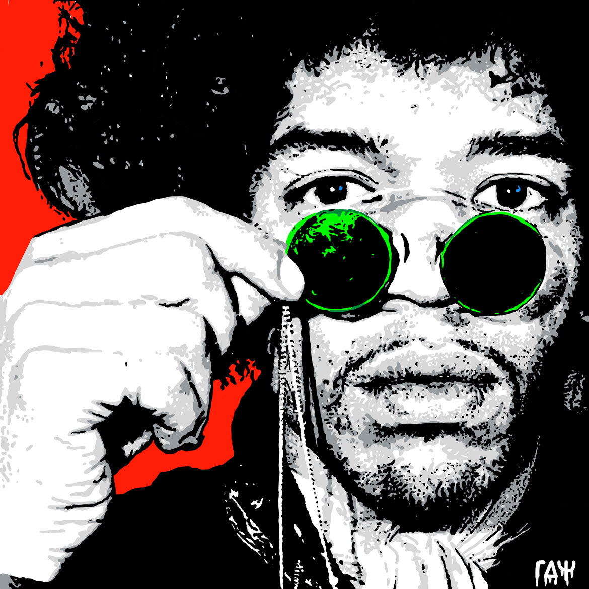 Jimi Hendrix Digital Art Portrait