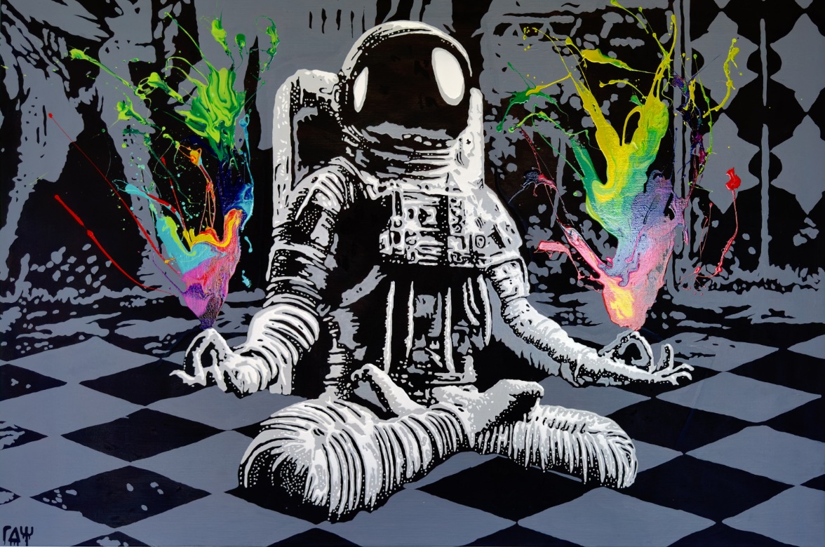 Astronaut Yoga Colorfull
