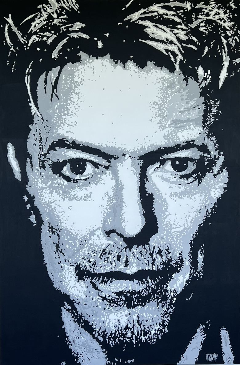 David Bowie – Acrylic Pouring Portrait